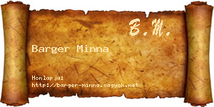 Barger Minna névjegykártya